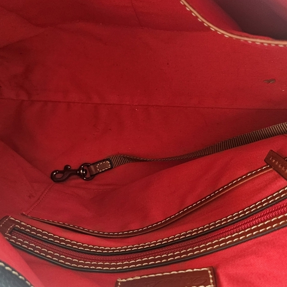 Dooney & Bourke Marine Blue Pebbled Leather Cooper Hobo Bag Leather&Gold Accents - Picture 8 of 12